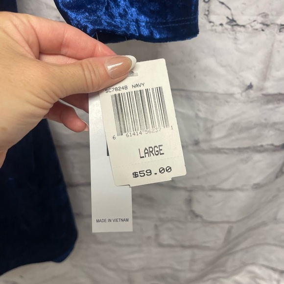 Teeze Me Blue Velour BodyCon Dress - Picture 4 of 5